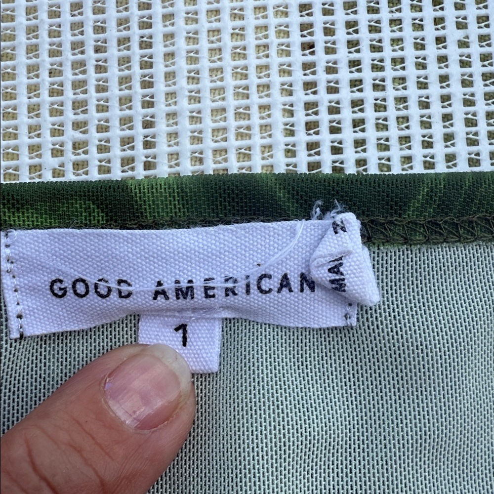 Good American womens Swirl Pattern Green Blouse size 1 - Picture 2 of 8